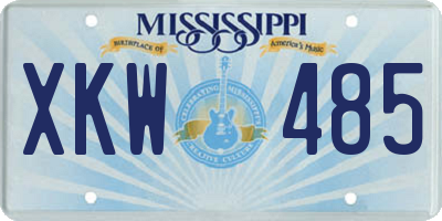 MS license plate XKW485