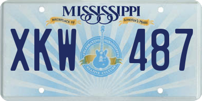 MS license plate XKW487