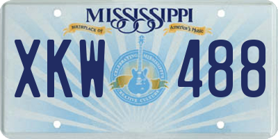 MS license plate XKW488