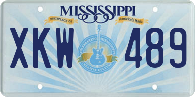 MS license plate XKW489