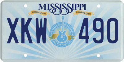 MS license plate XKW490