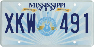 MS license plate XKW491