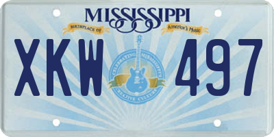 MS license plate XKW497