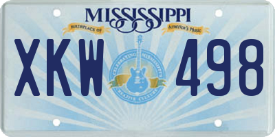 MS license plate XKW498