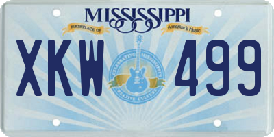 MS license plate XKW499