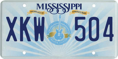MS license plate XKW504