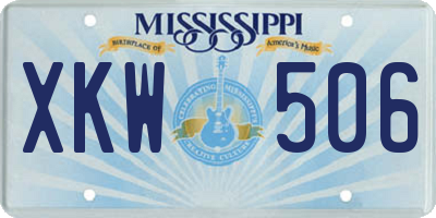 MS license plate XKW506