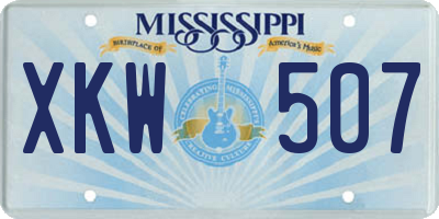 MS license plate XKW507