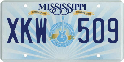 MS license plate XKW509