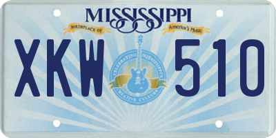 MS license plate XKW510