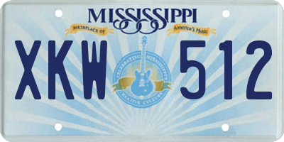 MS license plate XKW512