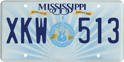 MS license plate XKW513