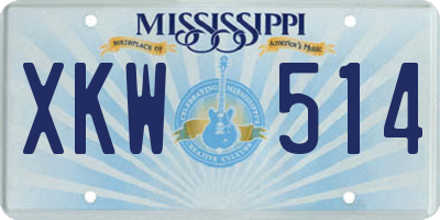 MS license plate XKW514