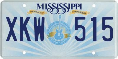 MS license plate XKW515