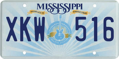 MS license plate XKW516