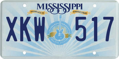 MS license plate XKW517