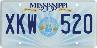 MS license plate XKW520
