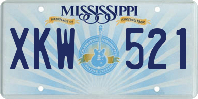 MS license plate XKW521