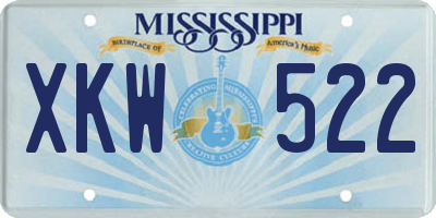 MS license plate XKW522