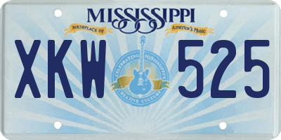 MS license plate XKW525