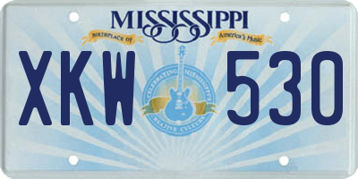 MS license plate XKW530