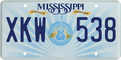 MS license plate XKW538