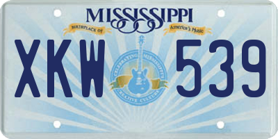 MS license plate XKW539