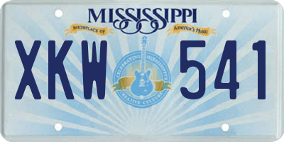 MS license plate XKW541