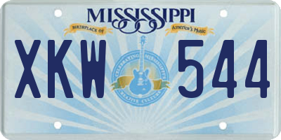MS license plate XKW544
