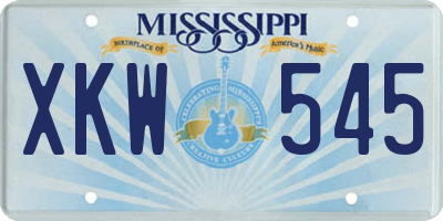 MS license plate XKW545