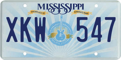 MS license plate XKW547