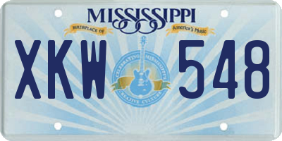 MS license plate XKW548