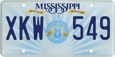 MS license plate XKW549