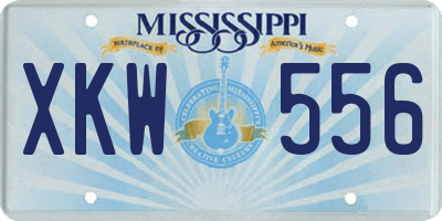 MS license plate XKW556