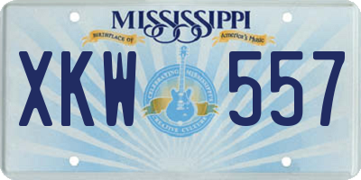 MS license plate XKW557
