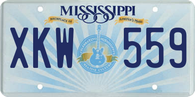 MS license plate XKW559