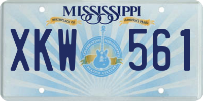 MS license plate XKW561