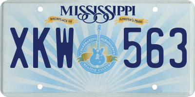 MS license plate XKW563