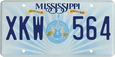 MS license plate XKW564