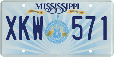 MS license plate XKW571