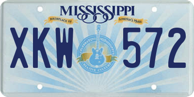 MS license plate XKW572