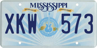 MS license plate XKW573