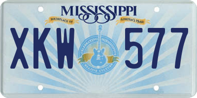 MS license plate XKW577