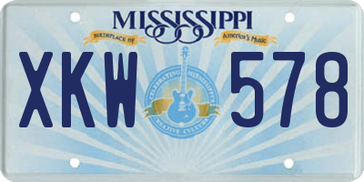 MS license plate XKW578