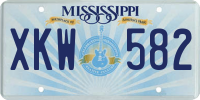 MS license plate XKW582