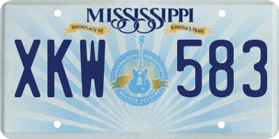 MS license plate XKW583