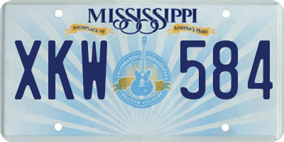 MS license plate XKW584