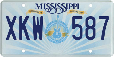 MS license plate XKW587