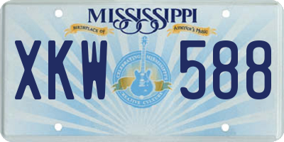 MS license plate XKW588