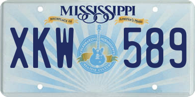 MS license plate XKW589